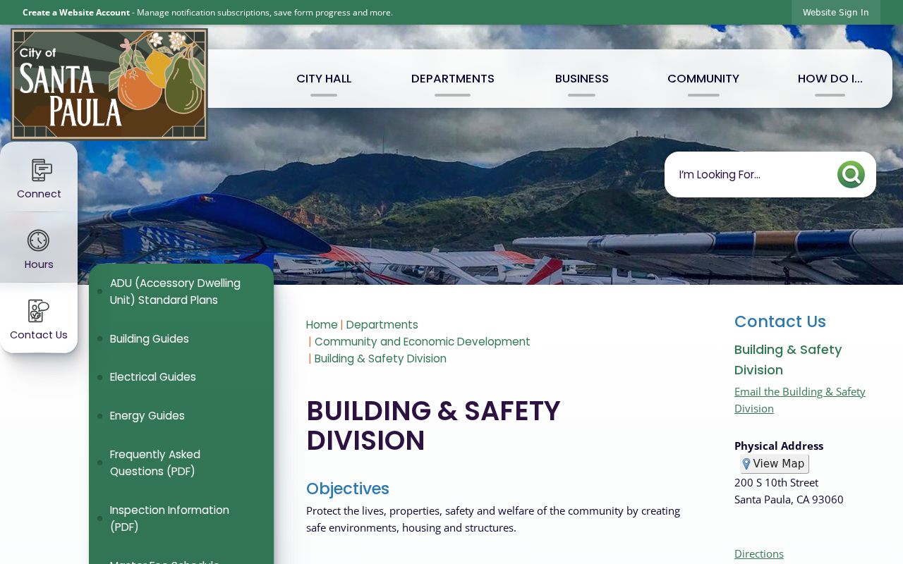 Santa Paula ZIP code directory Building and Safety jurisdiction