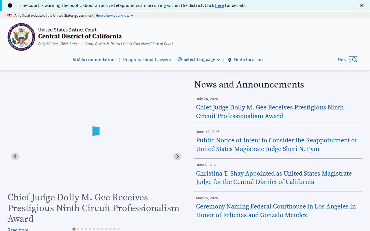 Santa Paula ZIP code directory Central District of California court geography